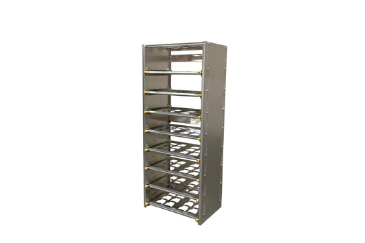 72" Van Rack, Sliding Shelf, works with Milwaukee Packout.