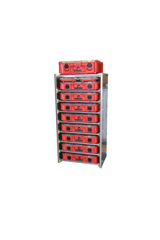 48" Van Rack, Sliding Shelf, works with Milwaukee Packout.